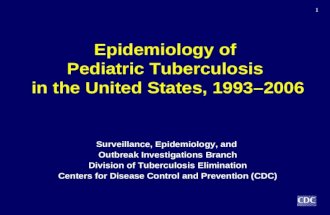 1 Epidemiology of Pediatric Tuberculosis in the United States, 1993–2006 Surveillance, Epidemiology, and Outbreak Investigations Branch Division of Tuberculosis.