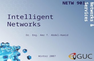 Intelligent Networks Dr. Eng. Amr T. Abdel-Hamid NETW 903 Winter 2007 Networks & Services.