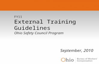 FY11 External Training Guidelines Ohio Safety Council Program September, 2010.