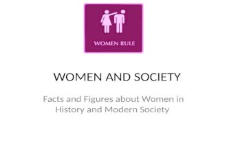 WOMEN AND SOCIETY Facts and Figures about Women in History and Modern Society.