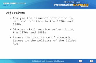 Chapter 25 Section 1 The Cold War Begins Section 2 Political and Economic Challenges Analyze the issue of corruption in national politics in the 1870s.