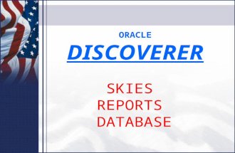 ORACLE DISCOVERER SKIES REPORTS DATABASE. OVERVIEW Provide Background on Discoverer tool in Washington State Show you how to use the Discoverer tool Show.