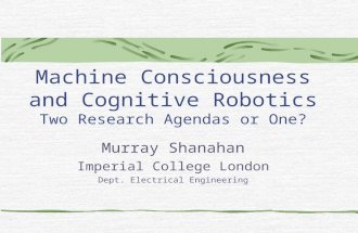 Machine Consciousness and Cognitive Robotics Two Research Agendas or One? Murray Shanahan Imperial College London Dept. Electrical Engineering.