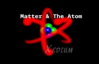 Matter & The Atom. Anything that takes up space and has mass Can be classified as solid, liquid, gas or plasma Matter.