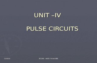 9/18/2015 EC1261 ALICE / Sr.lect-EEE UNIT –IV PULSE CIRCUITS.