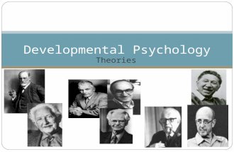 Theories Developmental Psychology. Theories of Development Psychoanalytic Theory Freud Erickson Learning Theory (Behaviorism) Skinner Watson Bandura Humanistic.