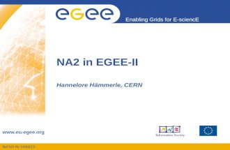 INFSO-RI-508833 Enabling Grids for E-sciencE  NA2 in EGEE-II Hannelore Hämmerle, CERN.