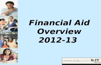 Financial Aid Overview 2012-13. What is Financial Aid?  Financial Aid is money received from:  Federal  State  Institutional  Private sources  Financial.