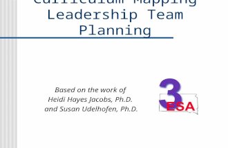 Curriculum Mapping Leadership Team Planning Based on the work of Heidi Hayes Jacobs, Ph.D. and Susan Udelhofen, Ph.D.