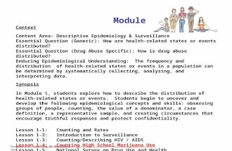 DrugEpi 1-4 Counting HS Marijuana Use Module 1 Overview Context Content Area: Descriptive Epidemiology & Surveillance Essential Question (Generic): How.