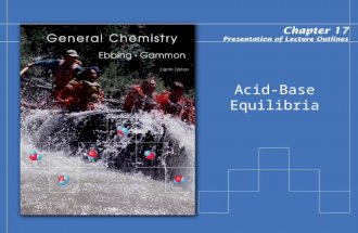 Acid-Base Equilibria. Copyright © Houghton Mifflin Company.All rights reserved. Presentation of Lecture Outlines, 17–2 Solutions of a Weak Acid or Base.