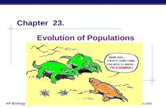 AP Biology 2004-2005 Chapter 23. Evolution of Populations.
