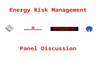 Energy Risk Management Panel Discussion. Energy Risk Management Panel Discussion James L. Bouillion, Senior Director Enron Global Risk Markets James W.