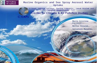 Marine Organics and Sea Spray Aerosol Water Uptake Colin O’Dowd, Aditya Vaishya, Darius Ceburnis, Jakub Bialek and Jurgita Ovadnevaite Maria Cristina Facchini,
