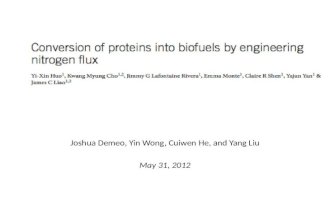 Joshua Demeo, Yin Wong, Cuiwen He, and Yang Liu May 31, 2012.