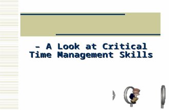 – A Look at Critical Time Management Skills. 9/23/2015 2 Why are we here?  RTEC – Research Training and Education Committee  Piles to Files Management.