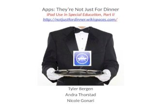 Apps: They’re Not Just For Dinner iPad Use in Special Education, Part II