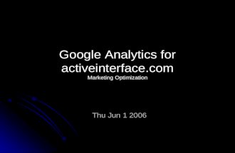 Thu Jun 1 2006 Google Analytics for activeinterface.com Marketing Optimization.