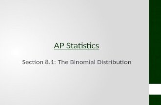 AP Statistics Section 8.1: The Binomial Distribution.