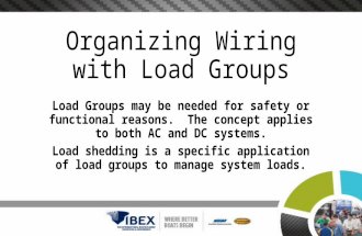 Organizing Wiring with Load Groups Load Groups may be needed for safety or functional reasons. The concept applies to both AC and DC systems. Load shedding.