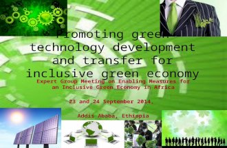 Promoting green technology development and transfer for inclusive green economy Expert Group Meeting on Enabling Measures for an Inclusive Green Economy.