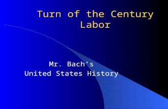Turn of the Century Labor Mr. Bach’s United States History.