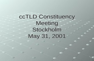 CcTLD Constituency Meeting Stockholm May 31, 2001.