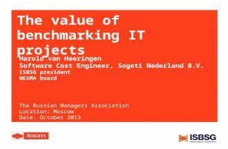 The value of benchmarking IT projects Harold van Heeringen Software Cost Engineer, Sogeti Nederland B.V. ISBSG president NESMA board The Russian Managers.