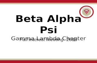 Beta Alpha Psi Gamma Lambda Chapter Fall Interest Meeting- 2015.