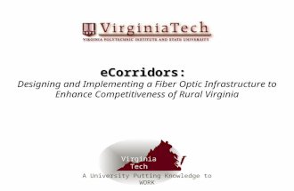 ECorridors: Designing and Implementing a Fiber Optic Infrastructure to Enhance Competitiveness of Rural Virginia Virginia Tech A University Putting Knowledge.