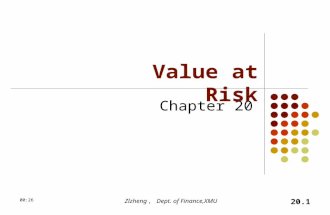 Zlzheng ， Dept. of Finance,XMU Chapter 20 Value at Risk 21:56 20.1.