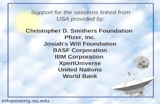 Christopher D. Smithers Foundation Pfizer, Inc. Josiah's Will Foundation BASF Corporation IBM Corporation XpertUniverse United Nations World Bank Support.
