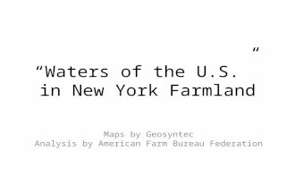 “Waters of the U.S.” in New York Farmland Maps by Geosyntec Analysis by American Farm Bureau Federation.
