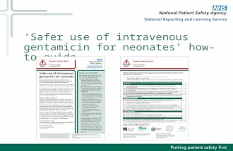‘Safer use of intravenous gentamicin for neonates’ how-to guide.