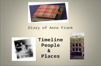 Diary of Anne Frank Timeline People & Places. . 1929 JUNE 12: ANNE, ANNELIES MARIE, WAS BORN IN FRANKFURT, GERMANY.