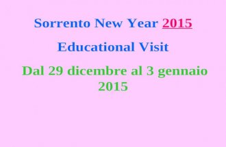 Sorrento New Year 2015 Educational Visit Dal 29 dicembre al 3 gennaio 2015.