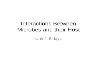 Interactions Between Microbes and their Host Unit 4: 6 days.