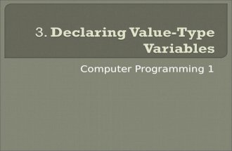 Computer Programming 1.  Method variable in C#  MinValue Display minimum value of variable in C#  MaxValue Display maximum value of variable in C#