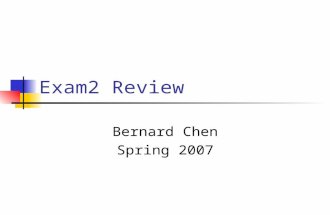 Exam2 Review Bernard Chen Spring 2007. Deadlock Example semaphores A and B, initialized to 1 P0 P1 wait (A); wait(B) wait (B); wait(A)