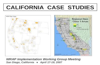 CALIFORNIA CASE STUDIES WRAP Implementation Working Group Meeting San Diego, California ♦ April 17-19, 2007.