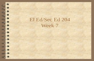 El Ed/Sec Ed 204 Week 7. History of Education in US Civil Rights.