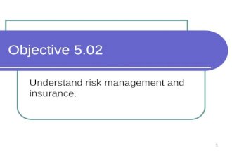 Objective 5.02 Understand risk management and insurance. 1.
