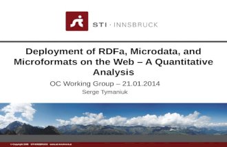 Www.sti-innsbruck.at © Copyright 2008 STI INNSBRUCK  Deployment of RDFa, Microdata, and Microformats on the Web – A Quantitative Analysis.