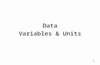 1 Data Variables & Units. 2 Statistics (The field of) Statistics is the systematic study of data. The word “data” is plural… “The data are the price gains.