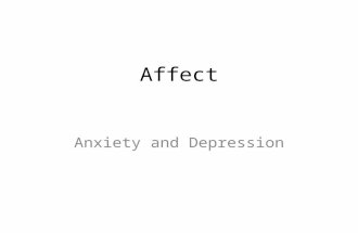 Affect Anxiety and Depression. Anxiety Questions How often do you feel worried, nervous or anxious? Daily, Weekly, Monthly, A few times a year, or Never?