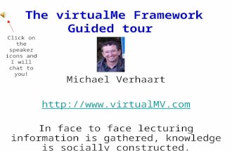 The virtualMe Framework Guided tour Michael Verhaart  In face to face lecturing information is gathered, knowledge is socially.