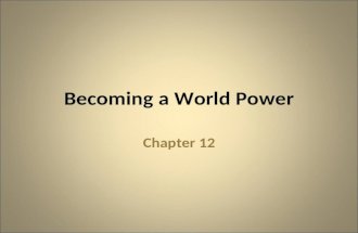 Becoming a World Power Chapter 12. The Imperialist Vision  A Desire for New Markets Imperialism – the economic and political domination of a strong nation.