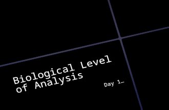 Biological Level of Analysis Day 1…. HOW DOES OUR BIOLOGY AFFECT OUR BEHAVIOR? Learning Intention: Explain the effects of neurotransmission on human behaviour.