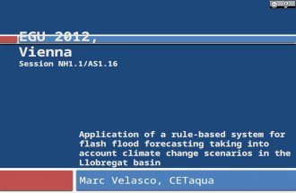 Application of a rule-based system for flash flood forecasting taking into account climate change scenarios in the Llobregat basin EGU 2012, Vienna Session.