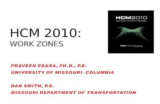 HCM 2010: WORK ZONES.  .